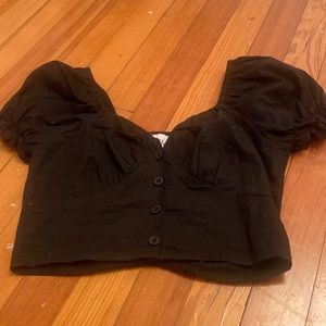 Black puffy sleeve top